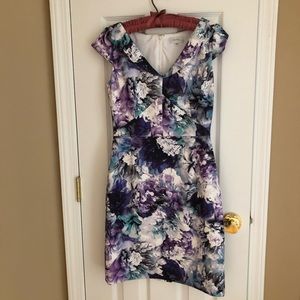 Tahari size 4 dress, purple, blue turquoise. Tags removed but never worn.